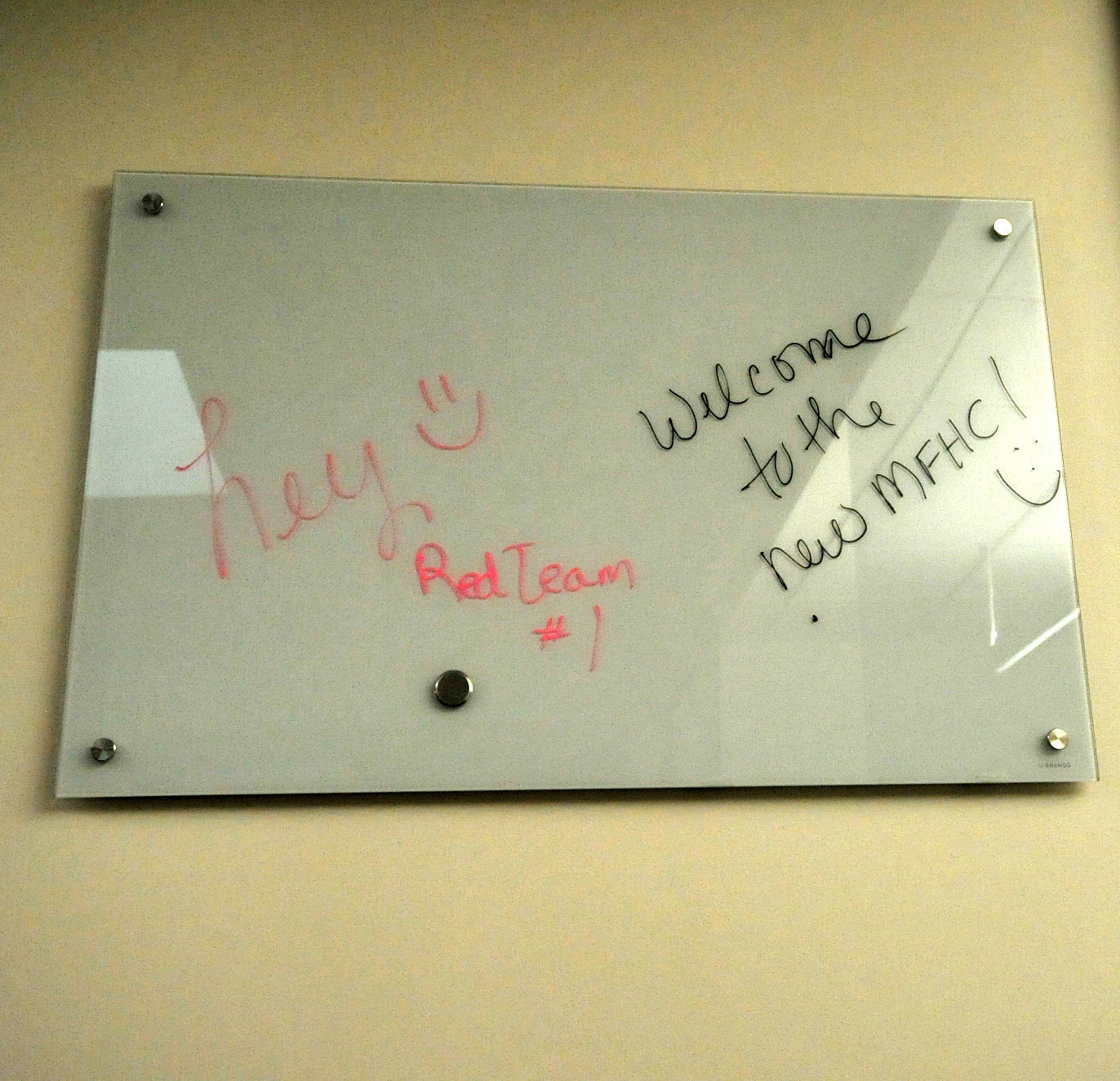 Sign during move-in at Moreau Family Health